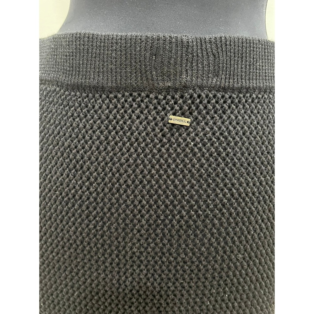 O'Neill Black Open Knit Maxi Skirt XL Cotton Blend Side‎ Slit Beach Cover Up - Picture 6 of 7